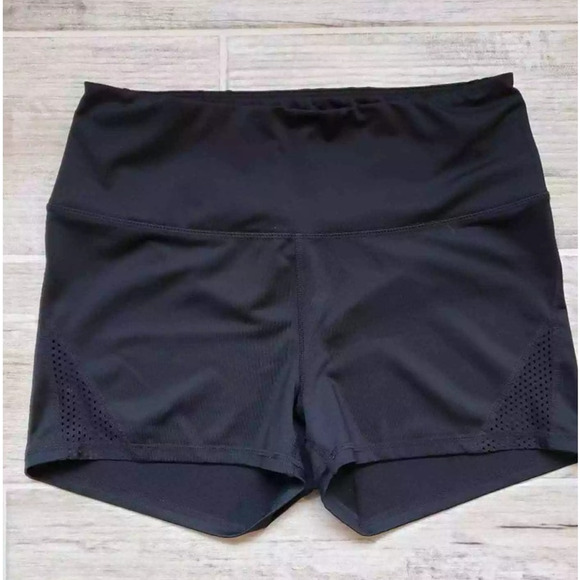 Z by Zella High Waist Stretch Shorts Sz Large (10/12) Juniors Black NWT Bike GYM - Picture 1 of 4